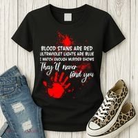Funny Creepy Blood Stains Are Red Poem Women's T-Shirt thumb 3