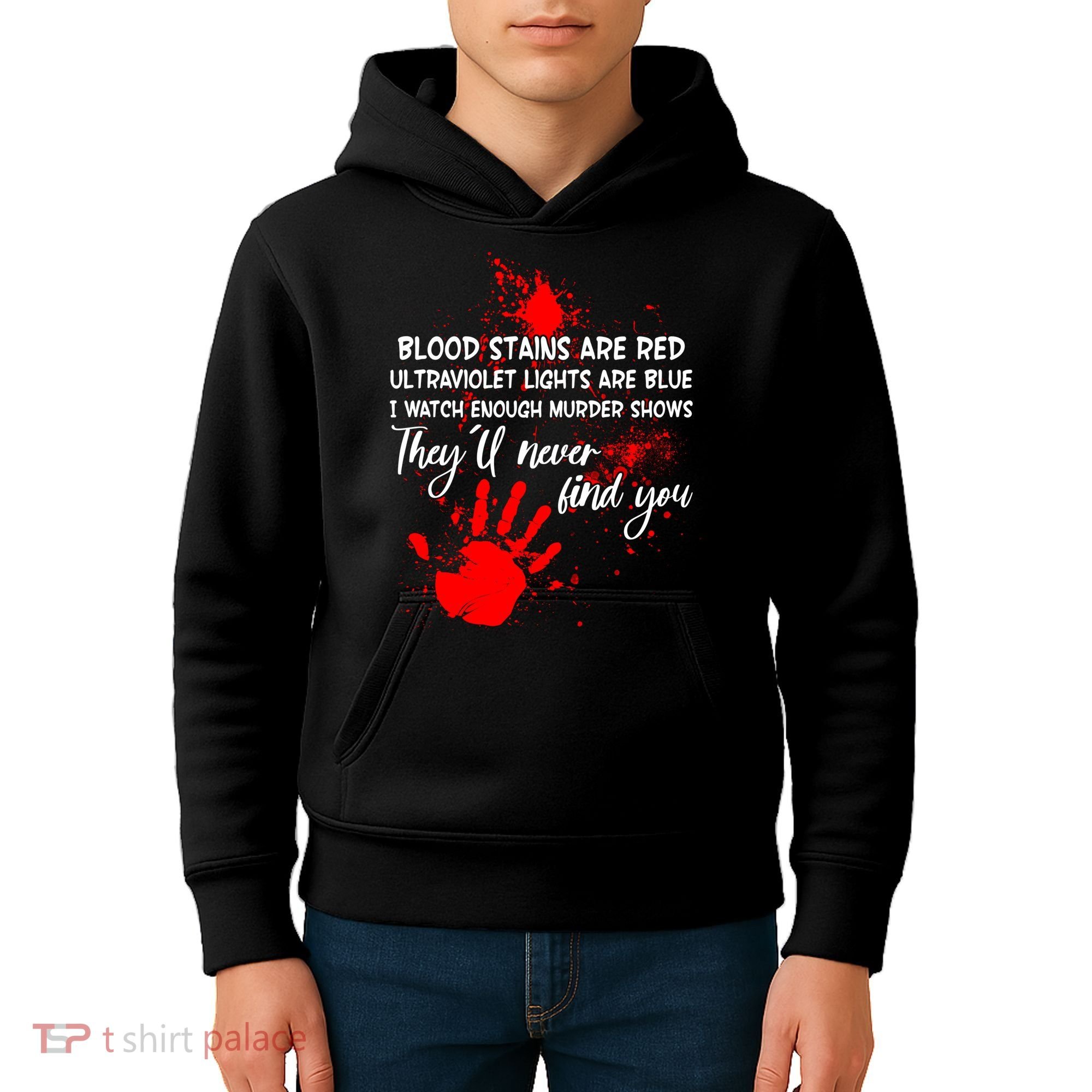 Funny Creepy Blood Stains Are Red Poem Kids Hoodie