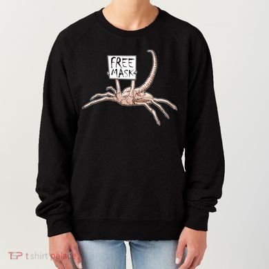 Funny Creepy Free Mask Alien Face Hugger Women's Sweatshirt