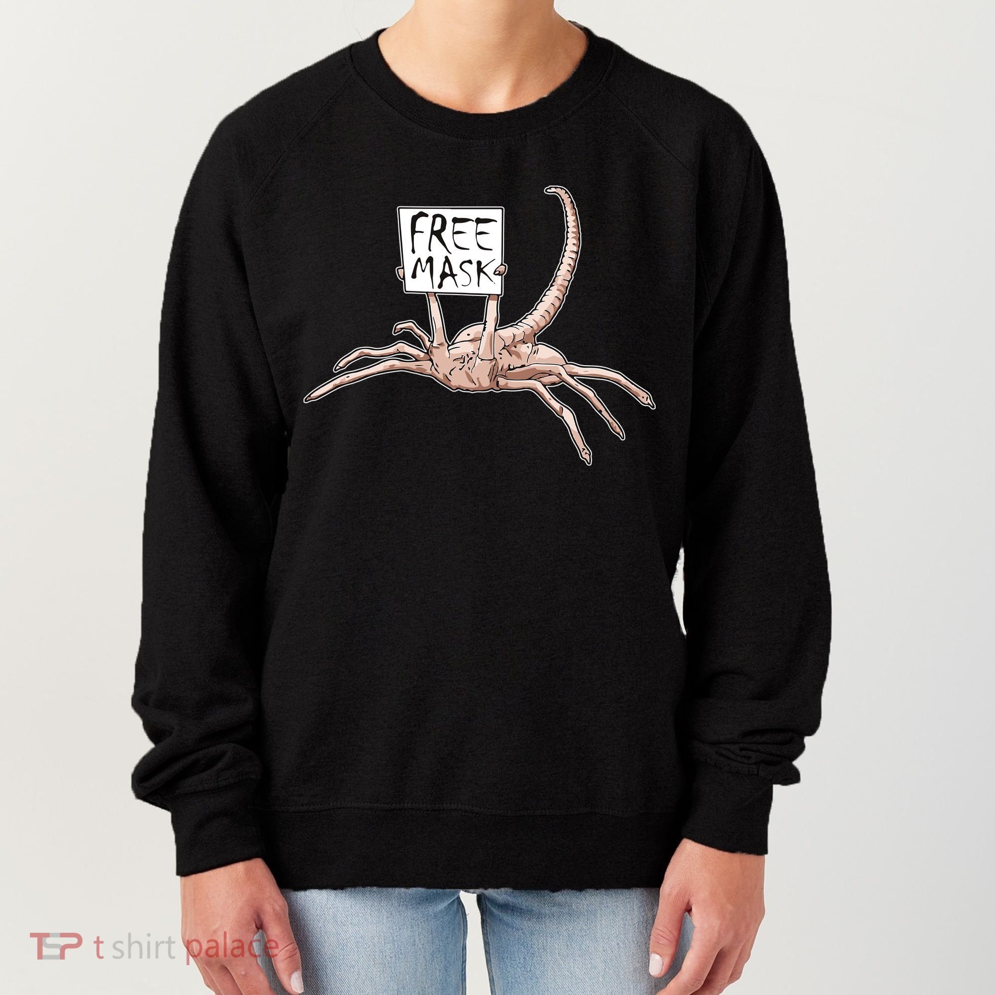 Funny Creepy Free Mask Alien Face Hugger Women's Sweatshirt