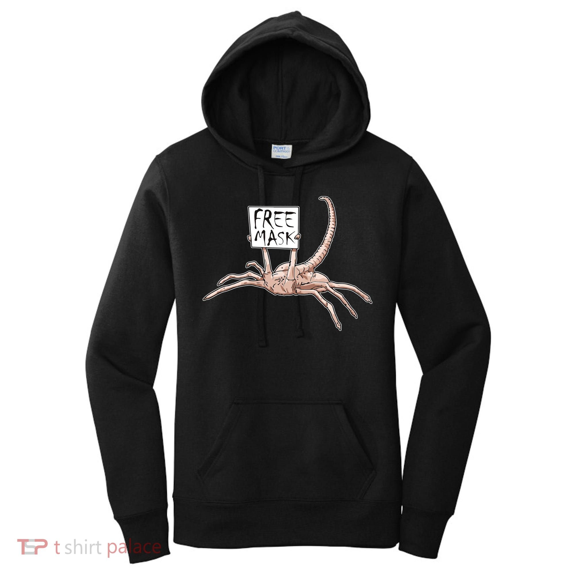 Funny Creepy Free Mask Alien Face Hugger Women's Hoodie