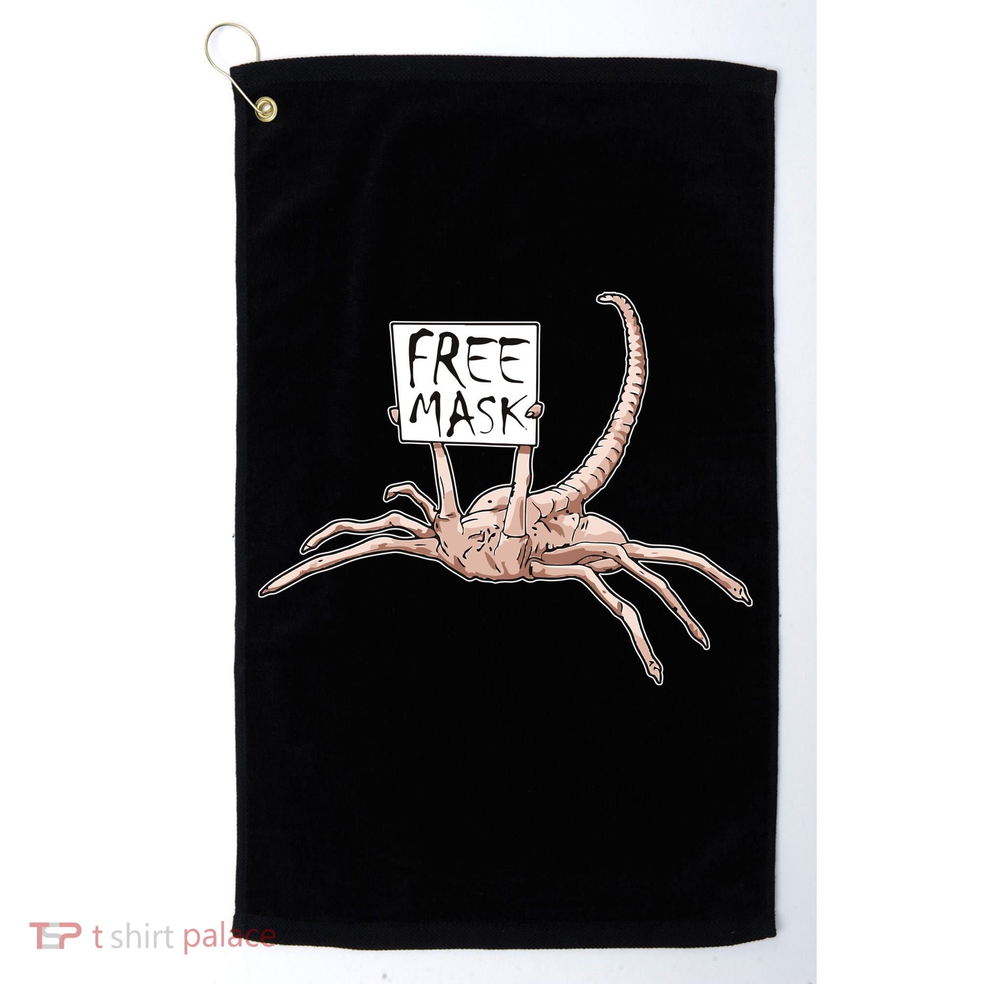 Funny Creepy Free Mask Alien Face Hugger Golf Towel