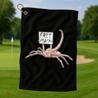 Funny Creepy Free Mask Alien Face Hugger Golf Towel thumb 1