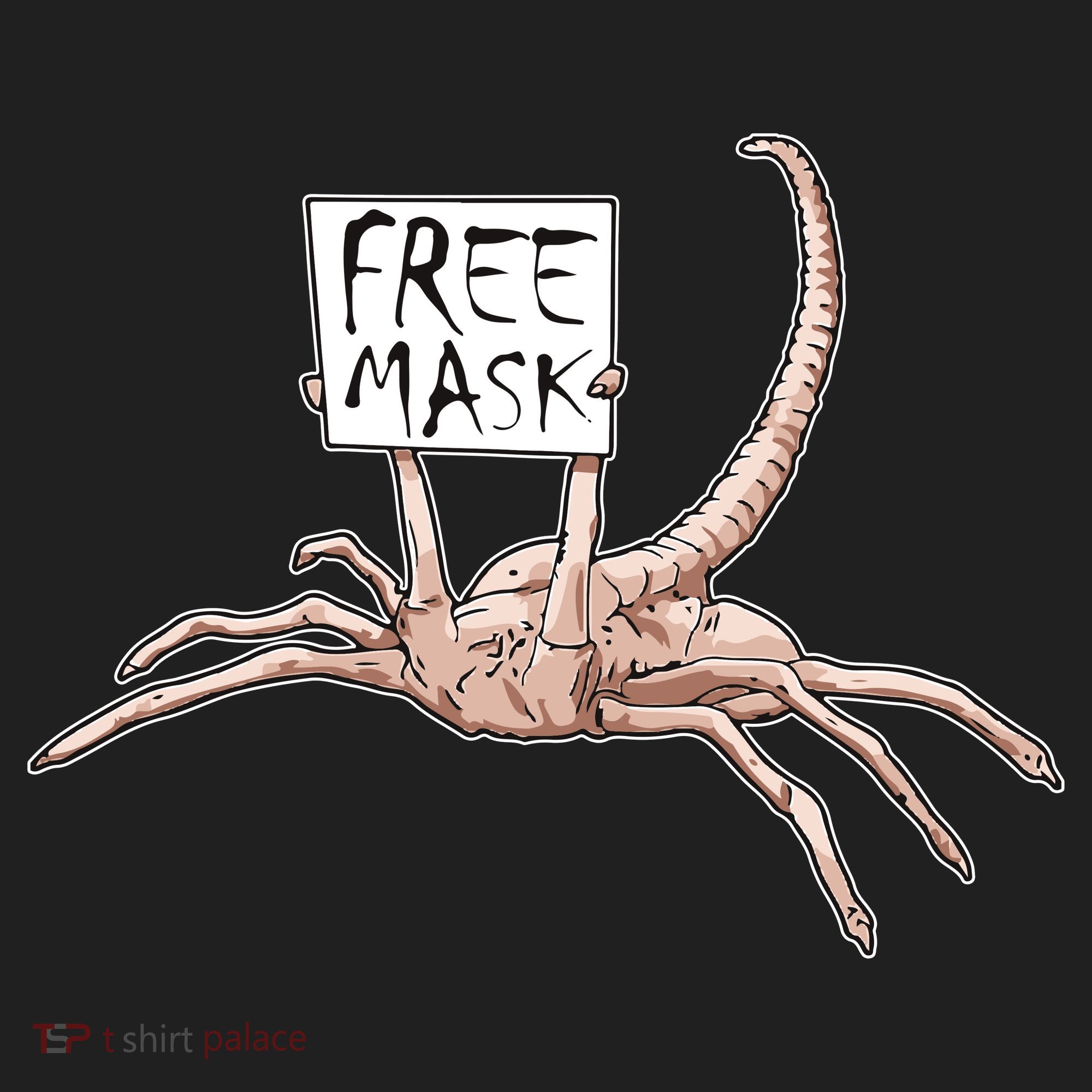 Funny Creepy Free Mask Alien Face Hugger Golf Towel