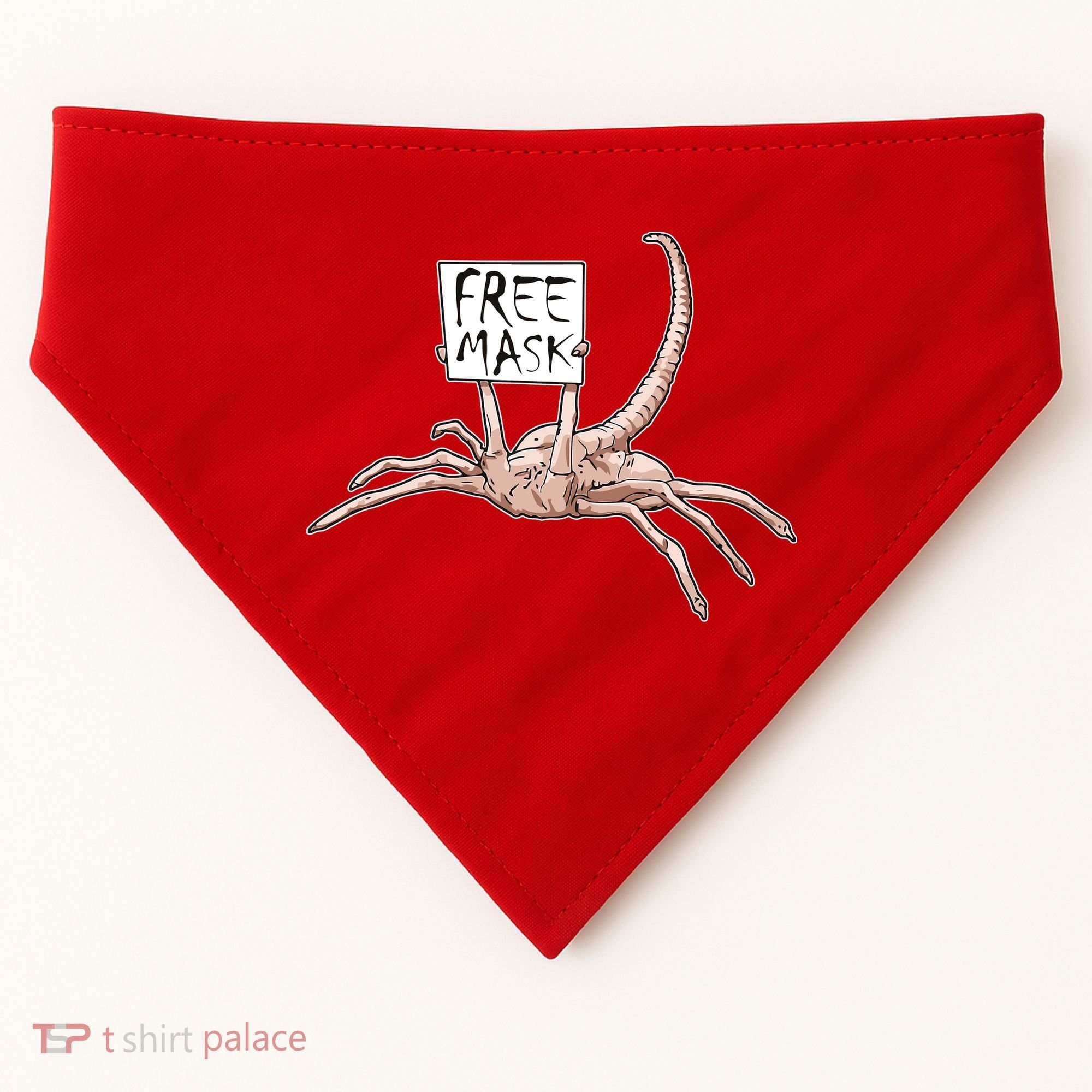 Funny Creepy Free Mask Alien Face Hugger USA-Made Doggie Bandana