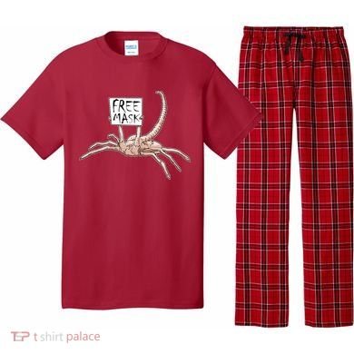Funny Creepy Free Mask Alien Face Hugger Pajama Set