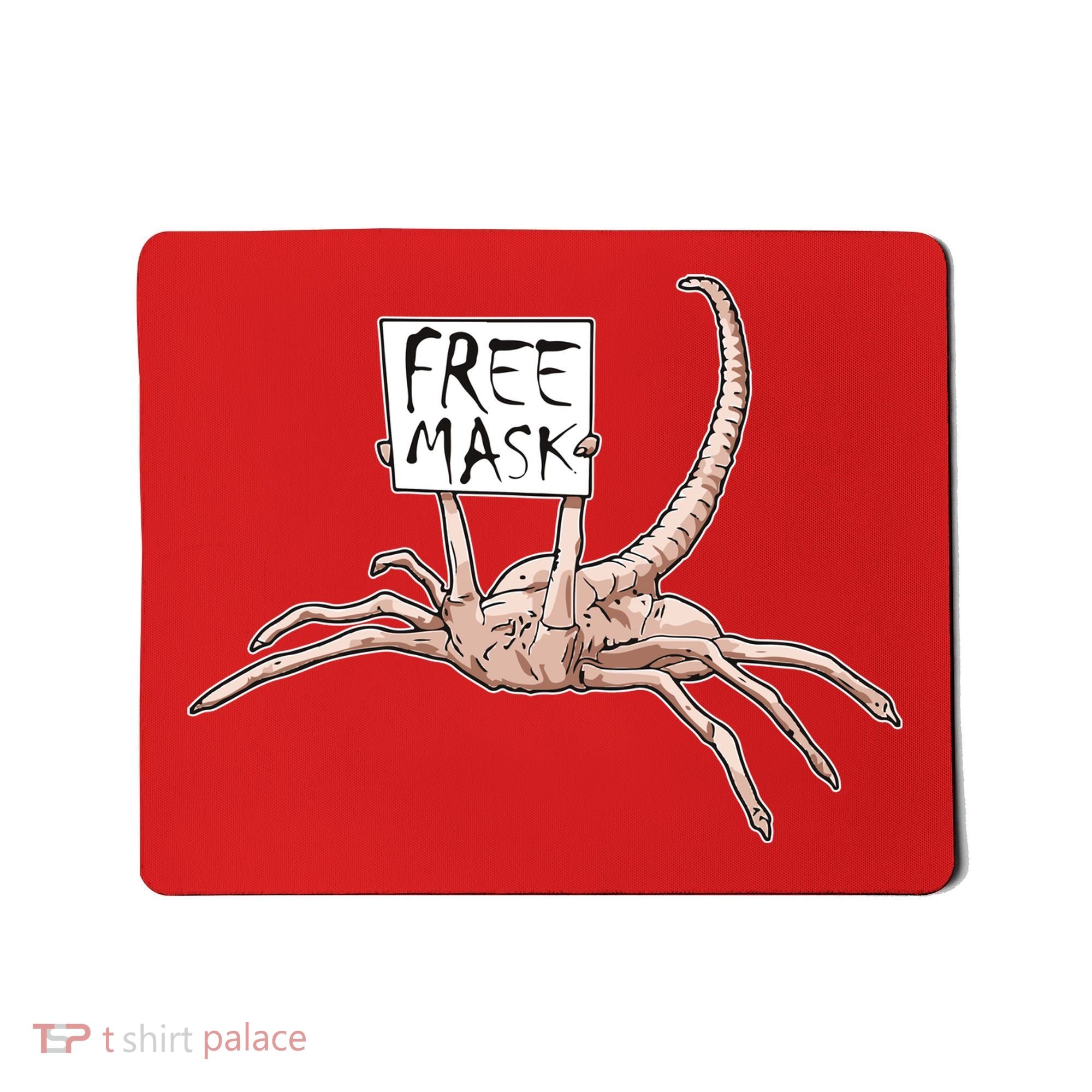 Funny Creepy Free Mask Alien Face Hugger Mousepad