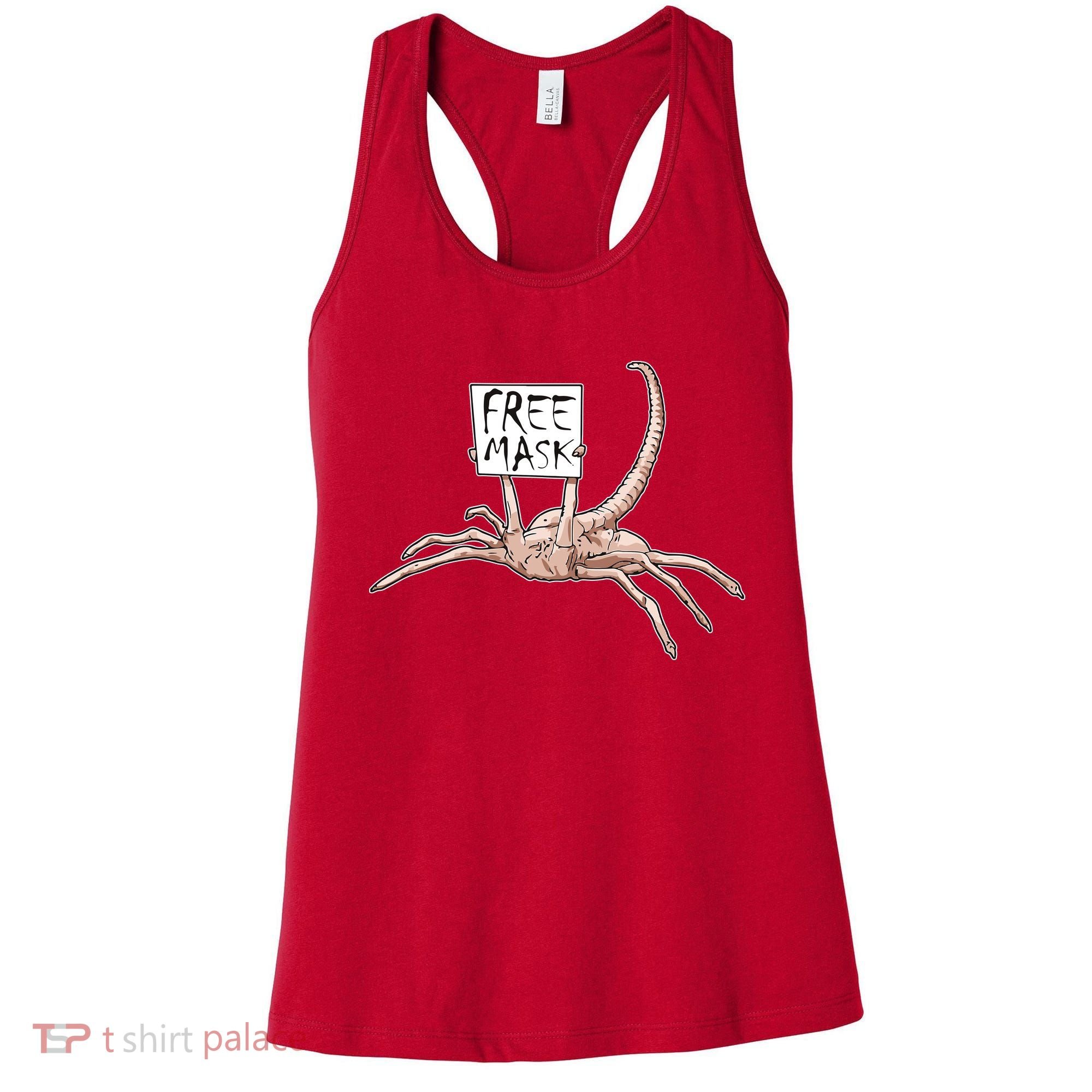 Funny Creepy Free Mask Alien Face Hugger Women's Tank Top