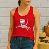 Funny Creepy Free Mask Alien Face Hugger Women's Tank Top thumb 2