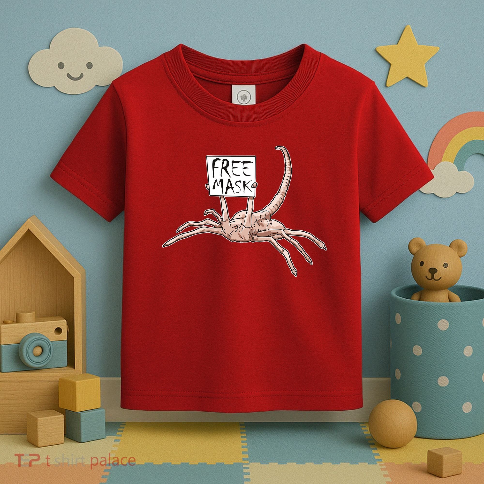 Funny Creepy Free Mask Alien Face Hugger Toddler T-Shirt