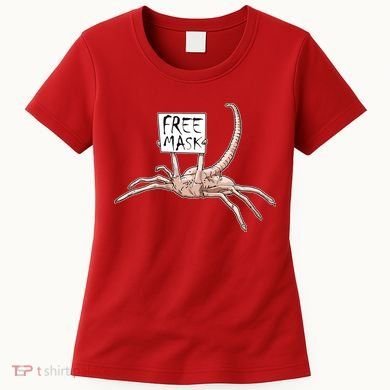 Funny Creepy Free Mask Alien Face Hugger Women's T-Shirt