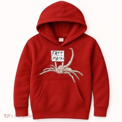 Funny Creepy Free Mask Alien Face Hugger Kids Hoodie
