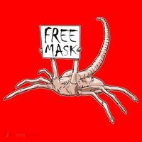 Funny Creepy Free Mask Alien Face Hugger Kids T-Shirt thumb 4