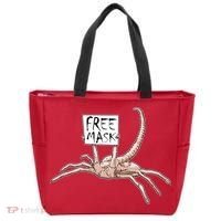 Funny Creepy Free Mask Alien Face Hugger Tote Bag thumb 0