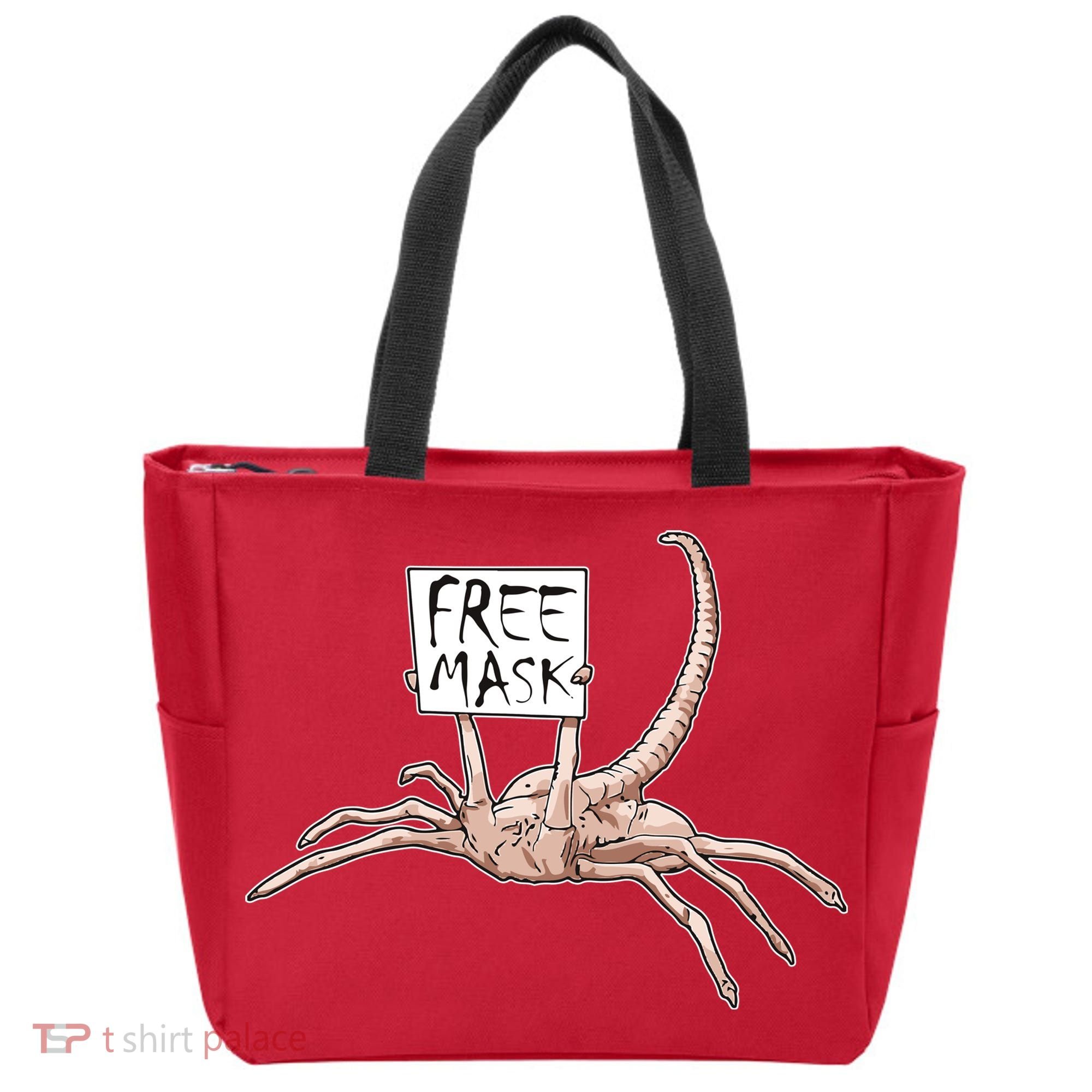 Funny Creepy Free Mask Alien Face Hugger Tote Bag