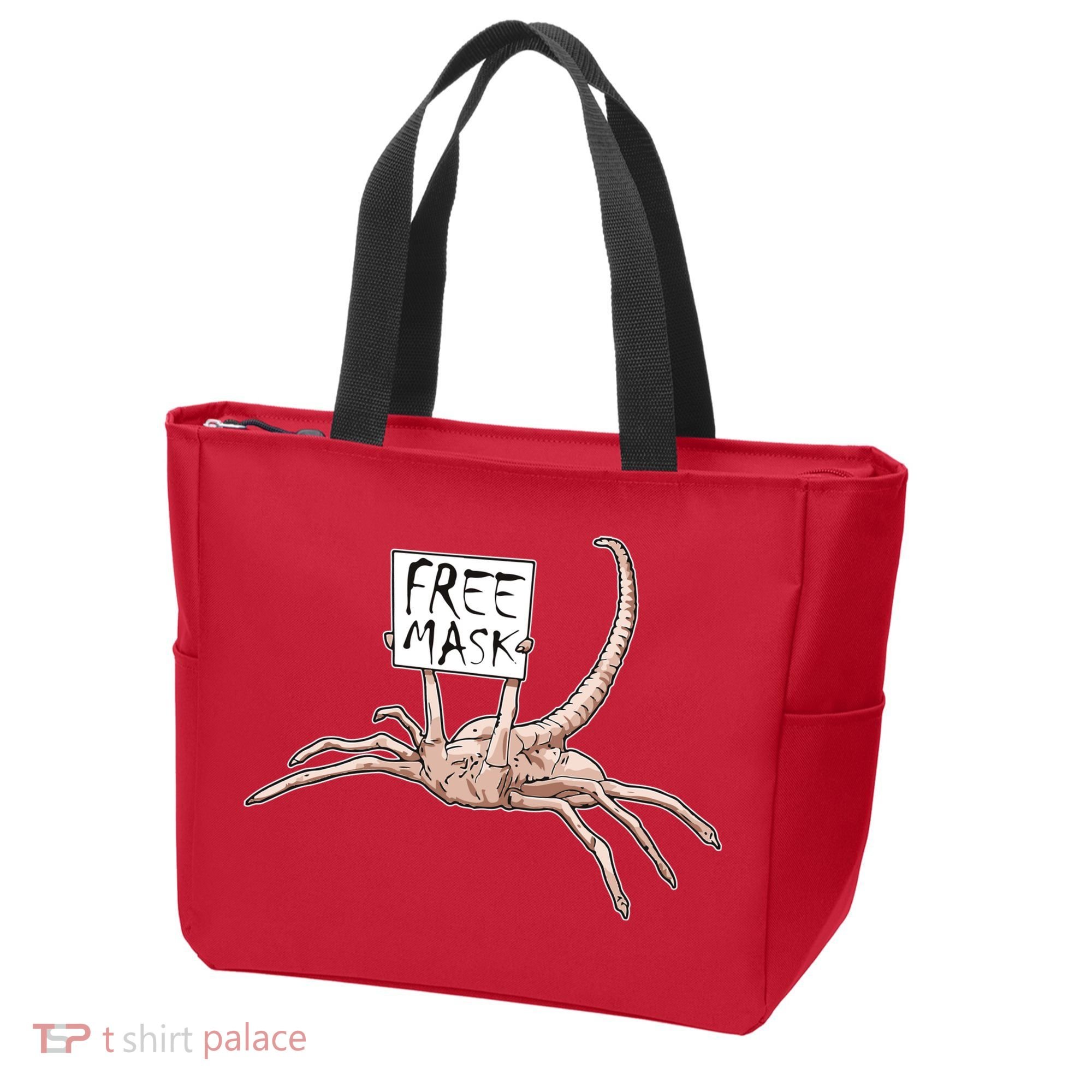 Funny Creepy Free Mask Alien Face Hugger Tote Bag