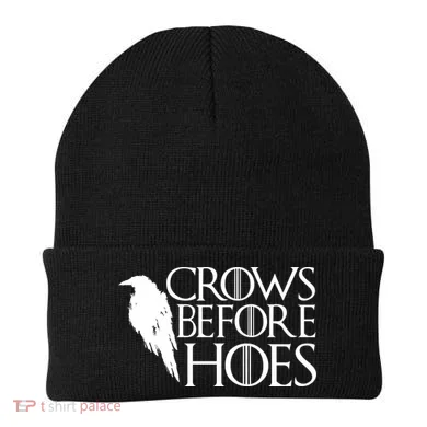 Funny Crows Before Hoes Beanie
