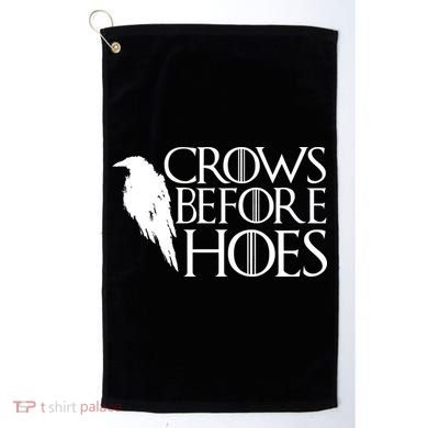 Funny Crows Before Hoes Golf Towel