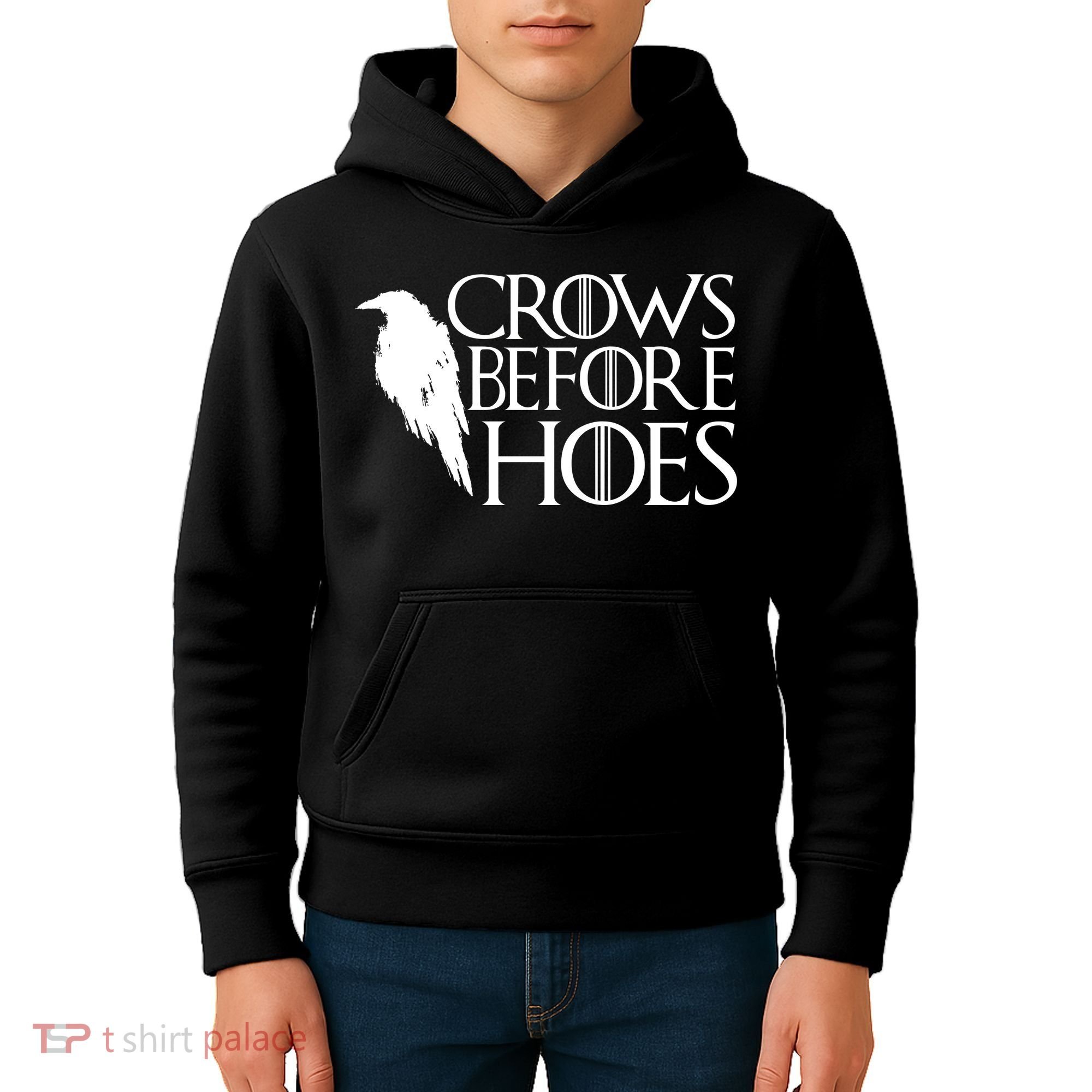 Funny Crows Before Hoes Kids Hoodie