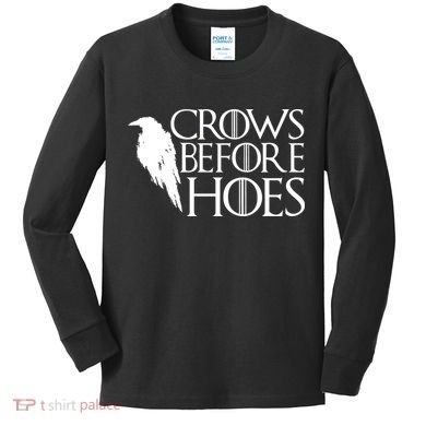 Funny Crows Before Hoes Kids Long Sleeve Shirt