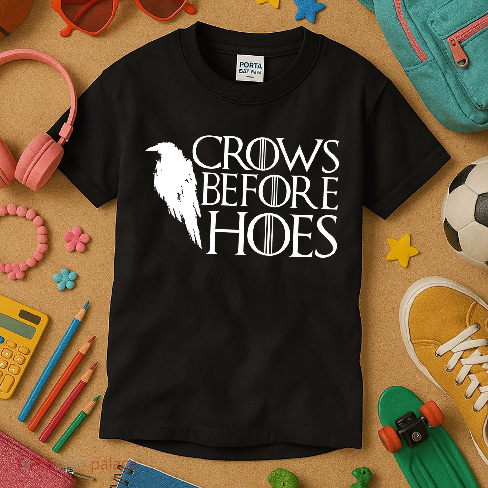 Funny Crows Before Hoes Kids T-Shirt