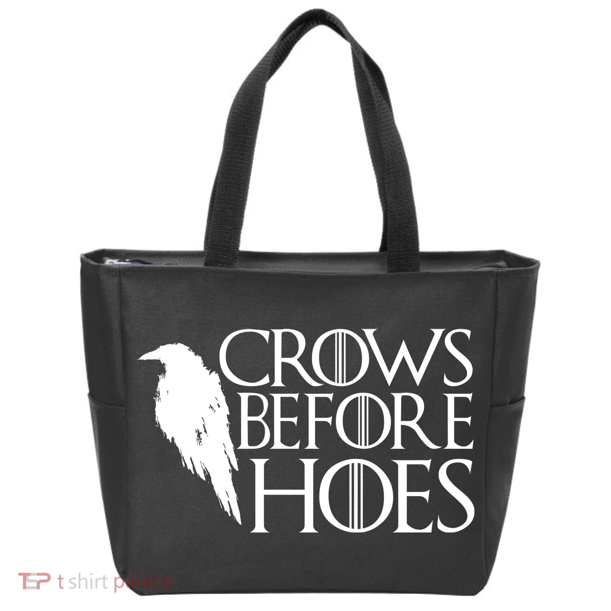 Funny Crows Before Hoes Tote Bag