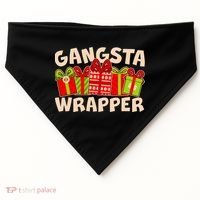 Funny Cute Christmas Gangsta Wrapper USA-Made Doggie Bandana thumb 0