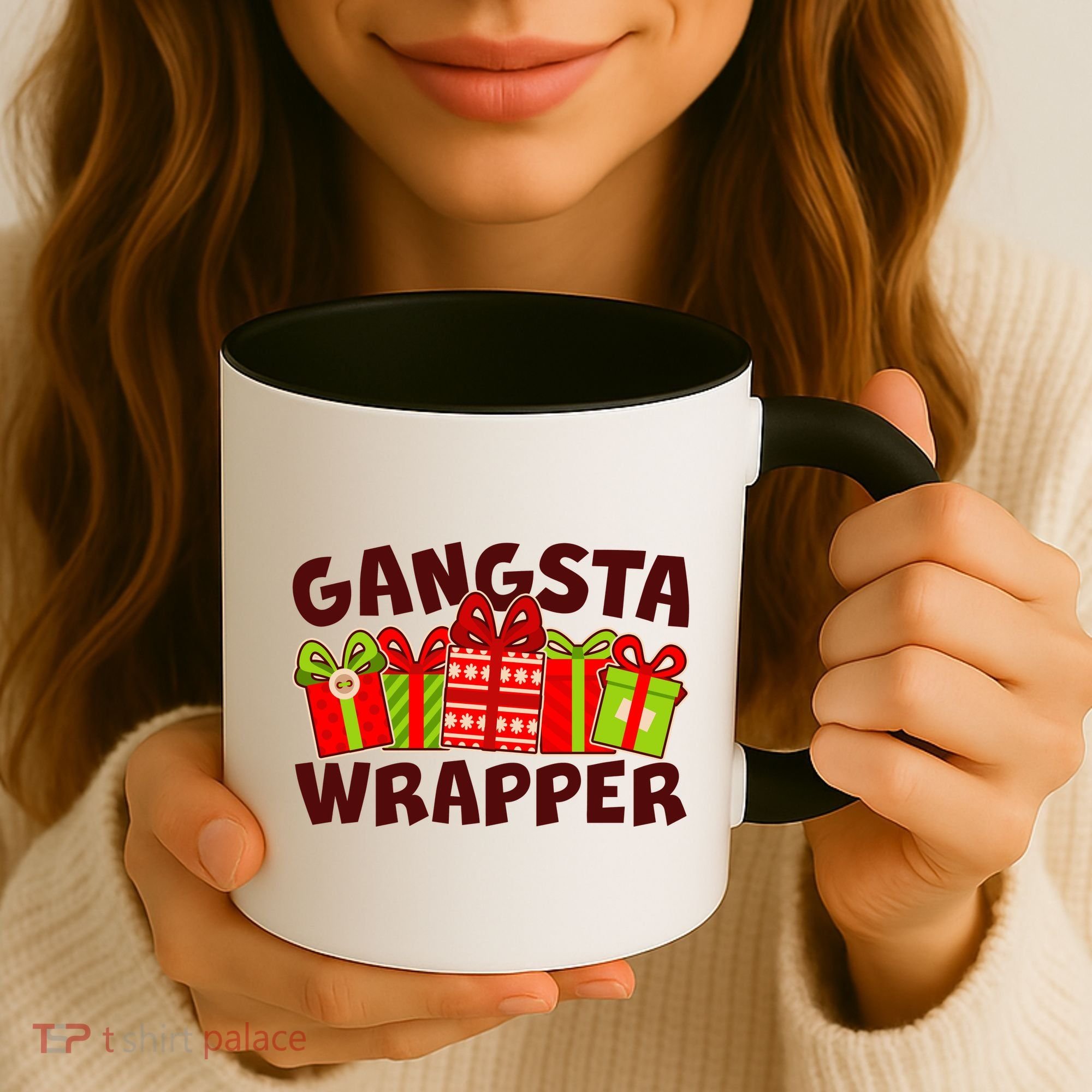 Funny Cute Christmas Gangsta Wrapper Coffee Mug