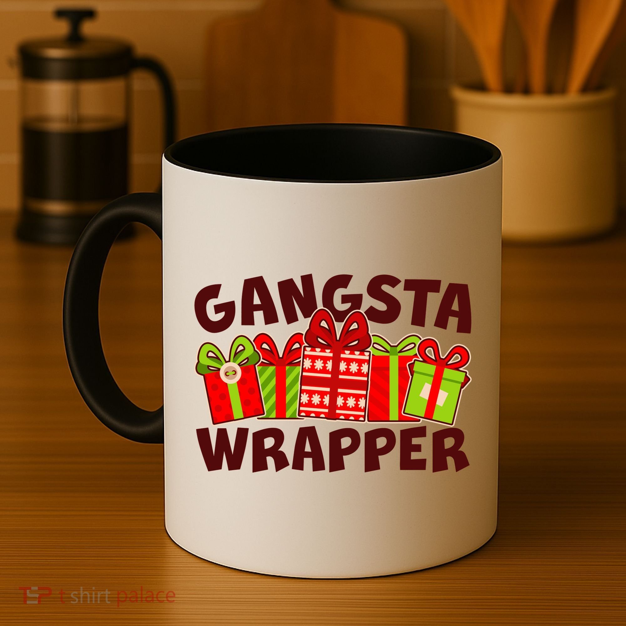 Funny Cute Christmas Gangsta Wrapper Coffee Mug