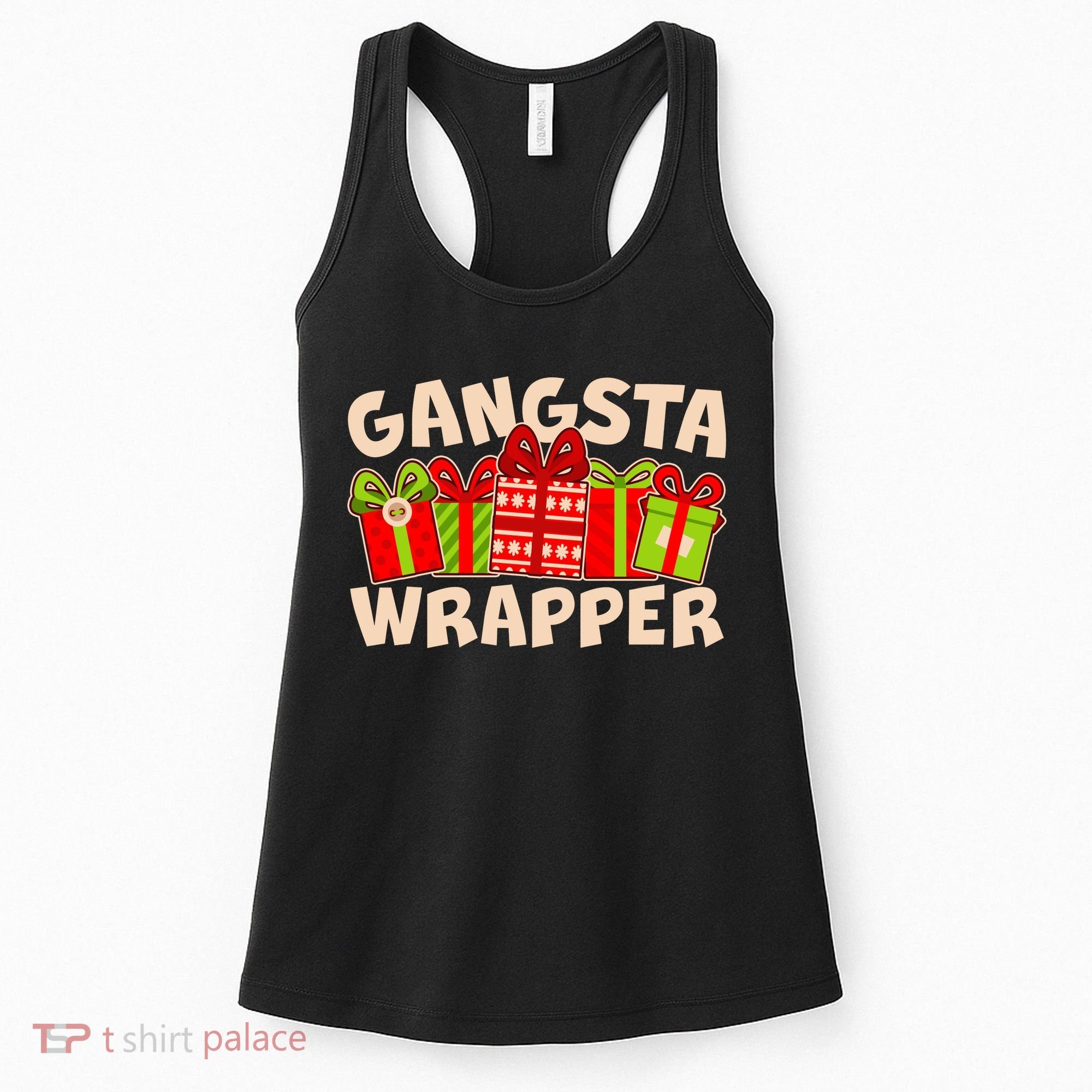 Funny Cute Christmas Gangsta Wrapper Women's Tank Top