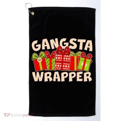 Funny Cute Christmas Gangsta Wrapper Golf Towel