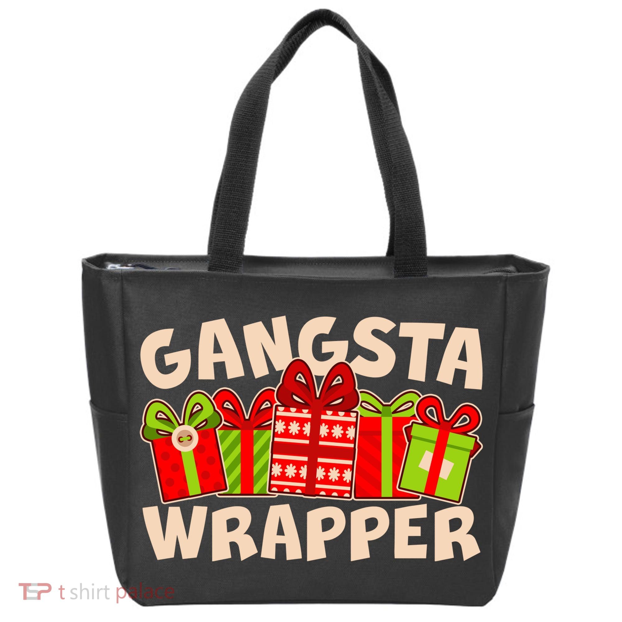Funny Cute Christmas Gangsta Wrapper Tote Bag