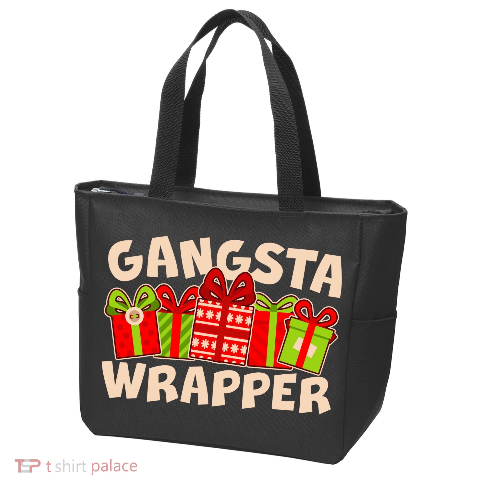 Funny Cute Christmas Gangsta Wrapper Tote Bag