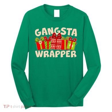 Funny Cute Christmas Gangsta Wrapper Long Sleeve Shirt