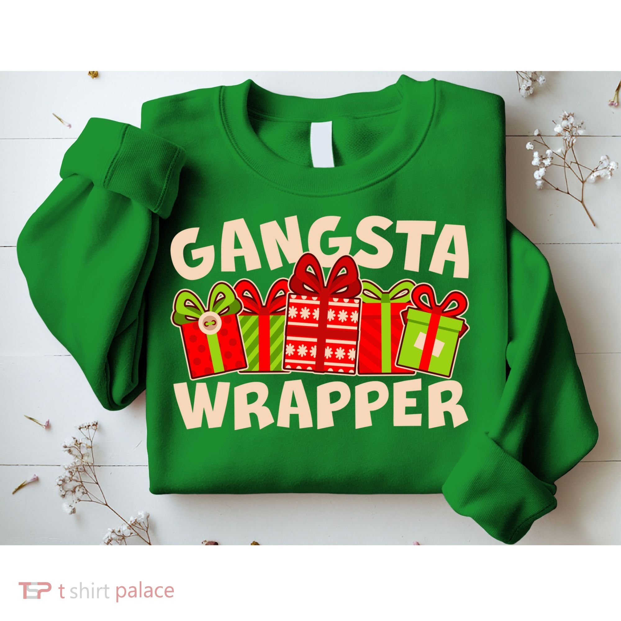 Funny Cute Christmas Gangsta Wrapper Sweatshirt