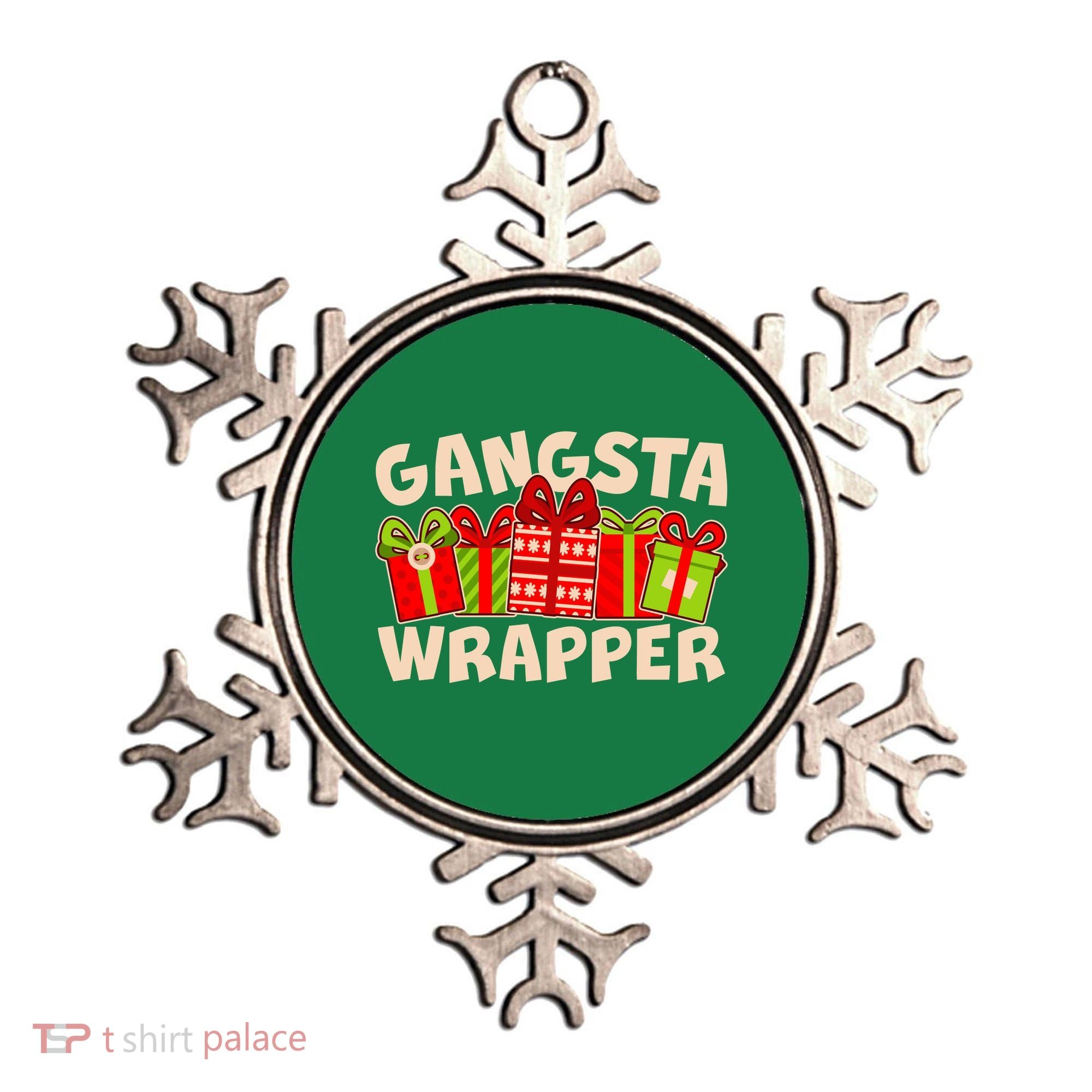 Funny Cute Christmas Gangsta Wrapper Ornament