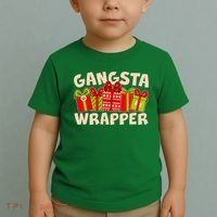Funny Cute Christmas Gangsta Wrapper Toddler T-Shirt thumb 2