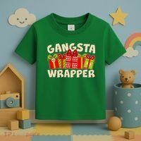 Funny Cute Christmas Gangsta Wrapper Toddler T-Shirt thumb 3