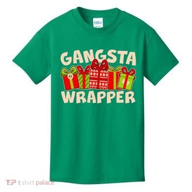 Funny Cute Christmas Gangsta Wrapper Kids T-Shirt