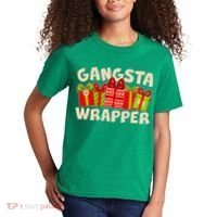 Funny Cute Christmas Gangsta Wrapper Kids T-Shirt thumb 2