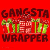 Funny Cute Christmas Gangsta Wrapper Santa Hat thumb 1