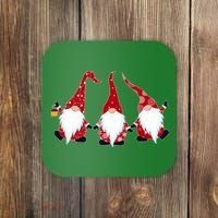 Funny Cute Christmas Gnomes Coaster thumb 0