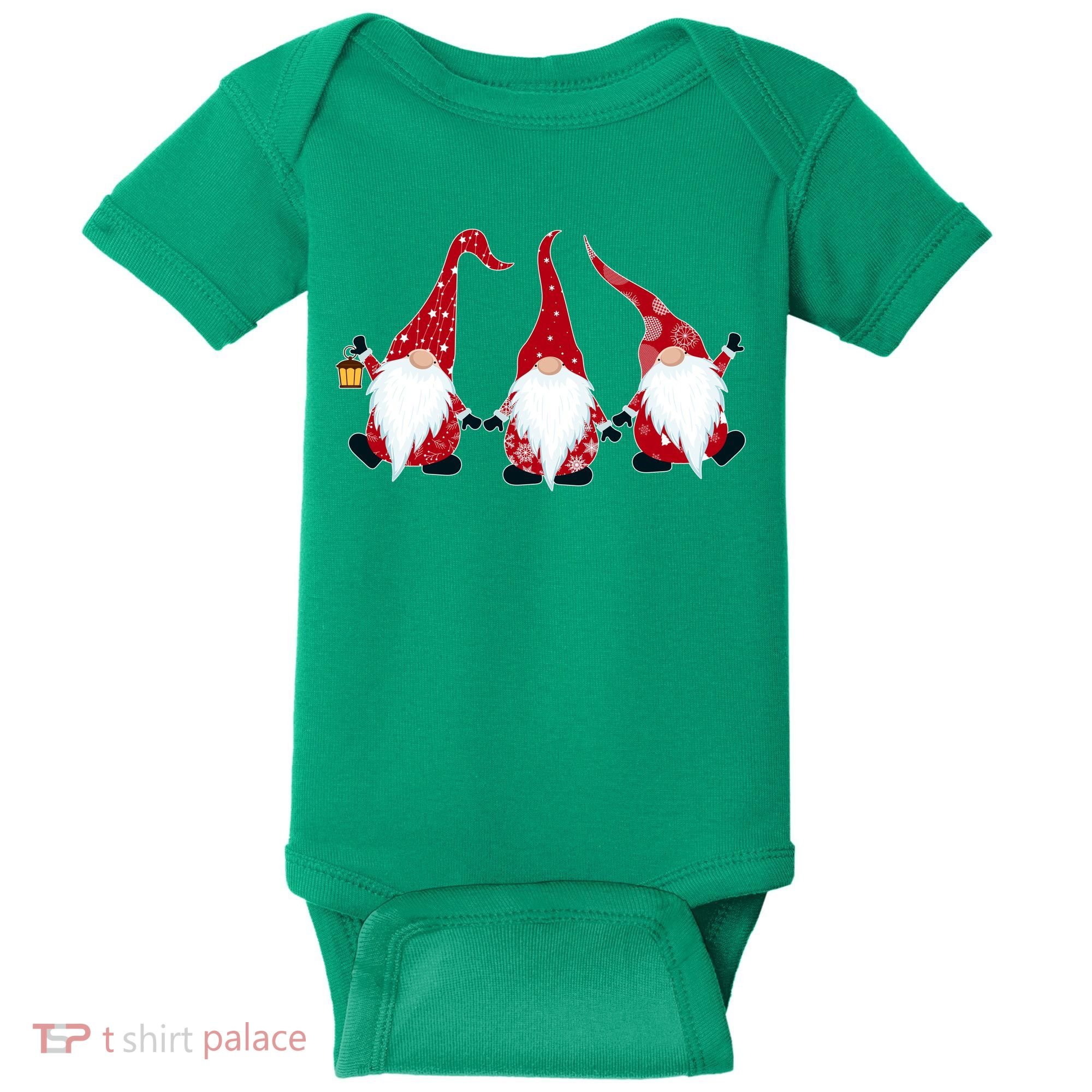 Funny Cute Christmas Gnomes Baby Bodysuit