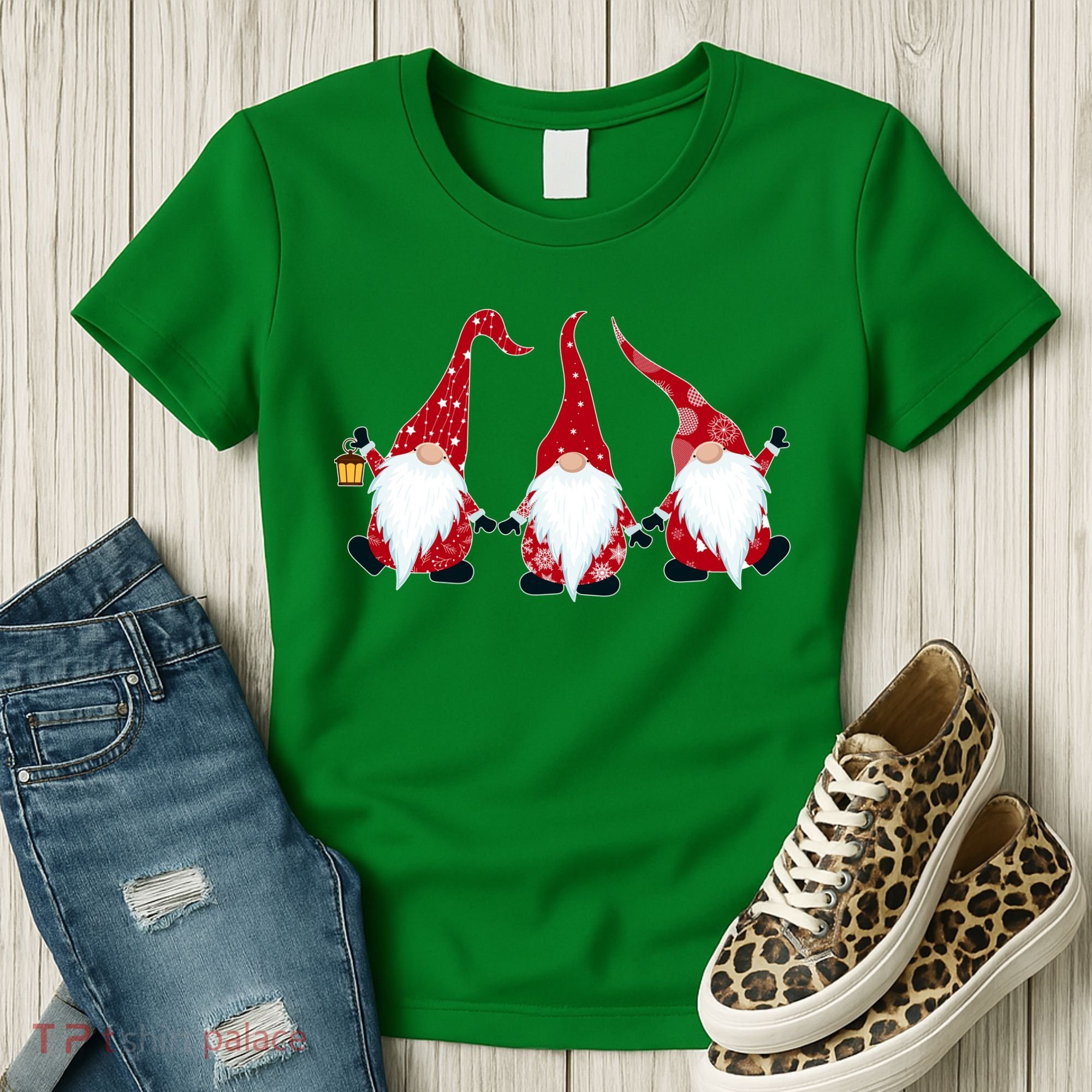 Funny Cute Christmas Gnomes Women's T-Shirt
