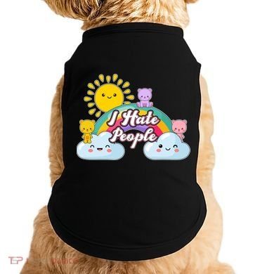 Funny Cute I Hate People  Doggie Tank
