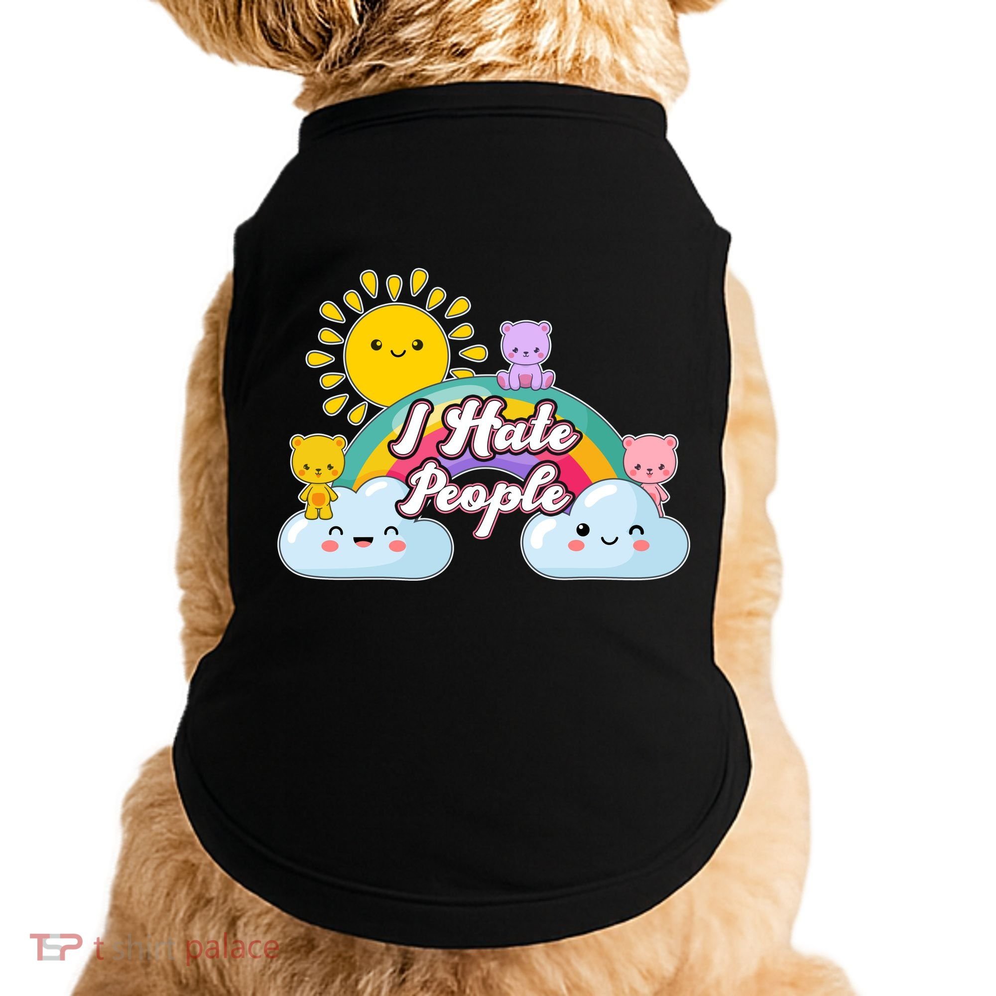 Funny Cute I Hate People  Doggie Tank