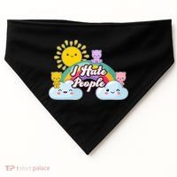 Funny Cute I Hate People  USA-Made Doggie Bandana thumb 0