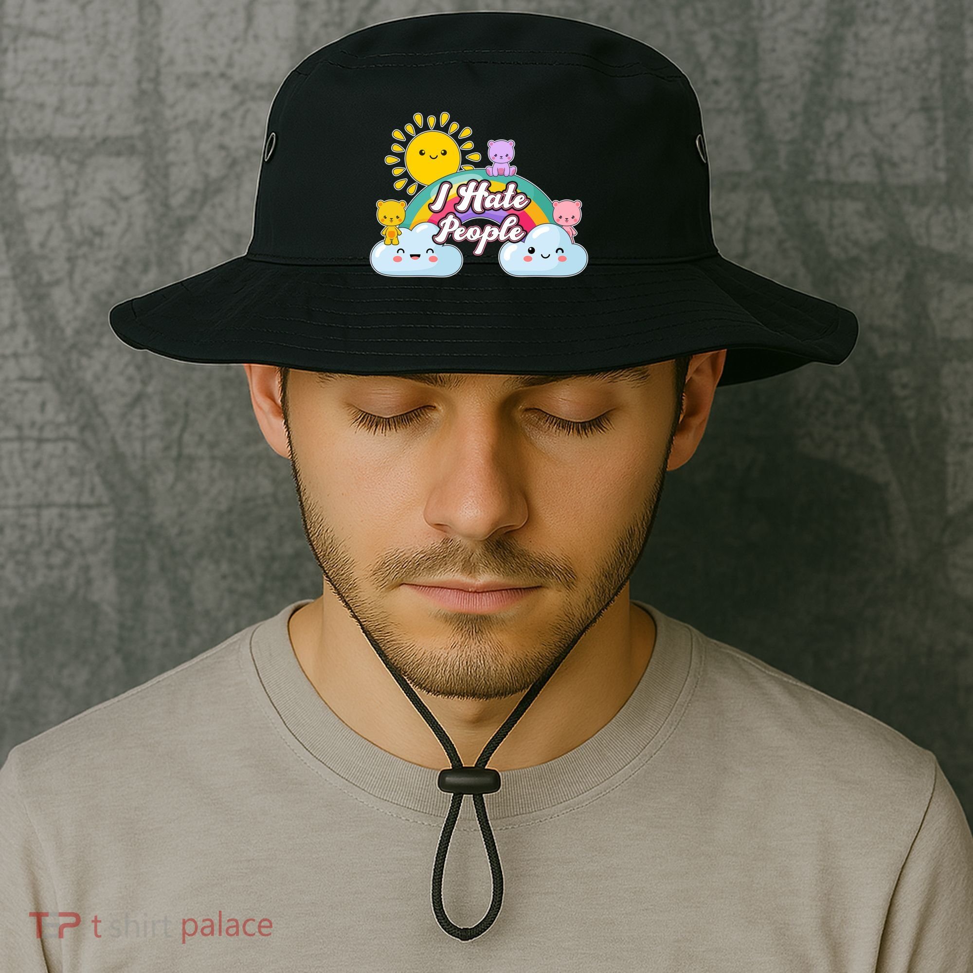Funny Cute I Hate People  Bucket Hat