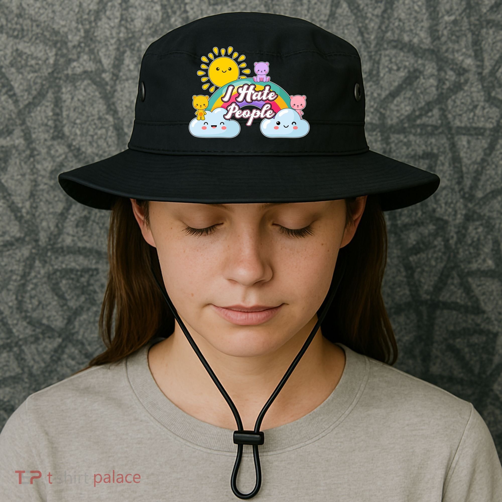 Funny Cute I Hate People  Bucket Hat
