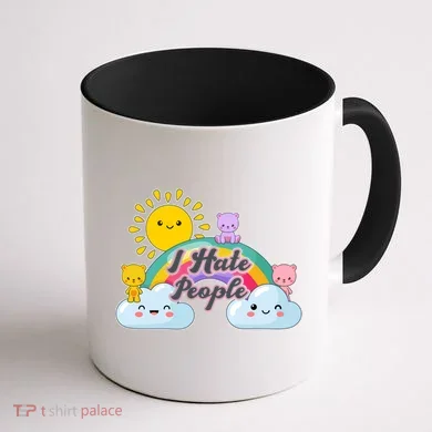 Funny Cute I Hate People  Coffee Mug back